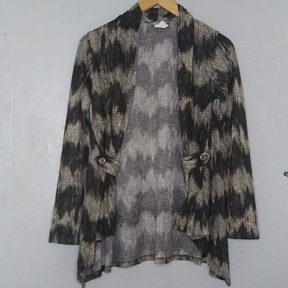 Pretty young thing Long open Womens cardigan top gray size Small - Picture 5 of 9